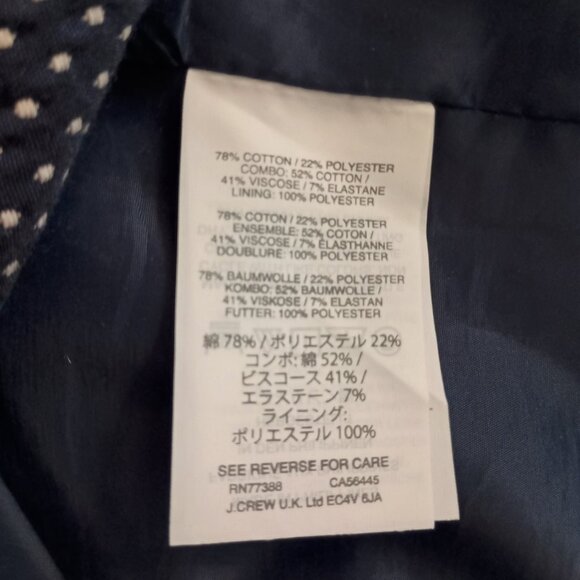 J. Crew Blue White Polka Dot Sleeveless Sheath Dress Women’s Size 4 - Picture 10 of 15